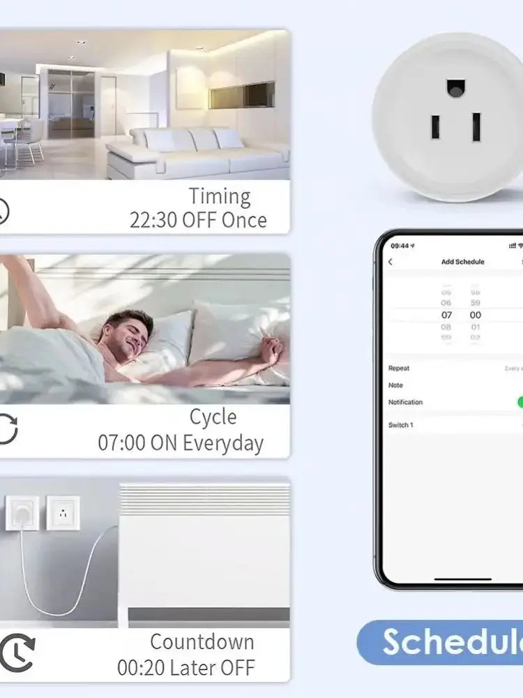 Tuya Smart Wifi Plug US Standard Wireless Outlet 10A Remote Control Smart Home Appliances Work With Alexa Google Home
